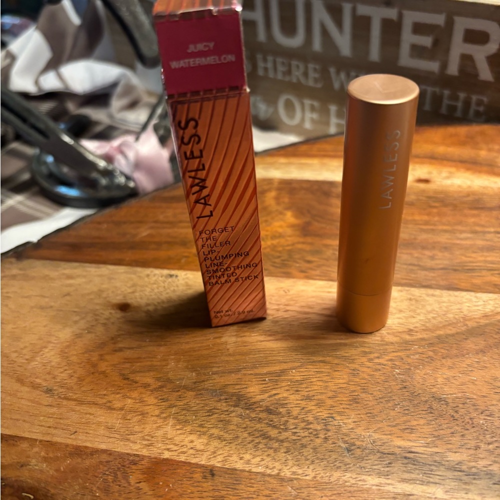 LAWLESS Juicy Watermelon Lip Balm with Gold Case